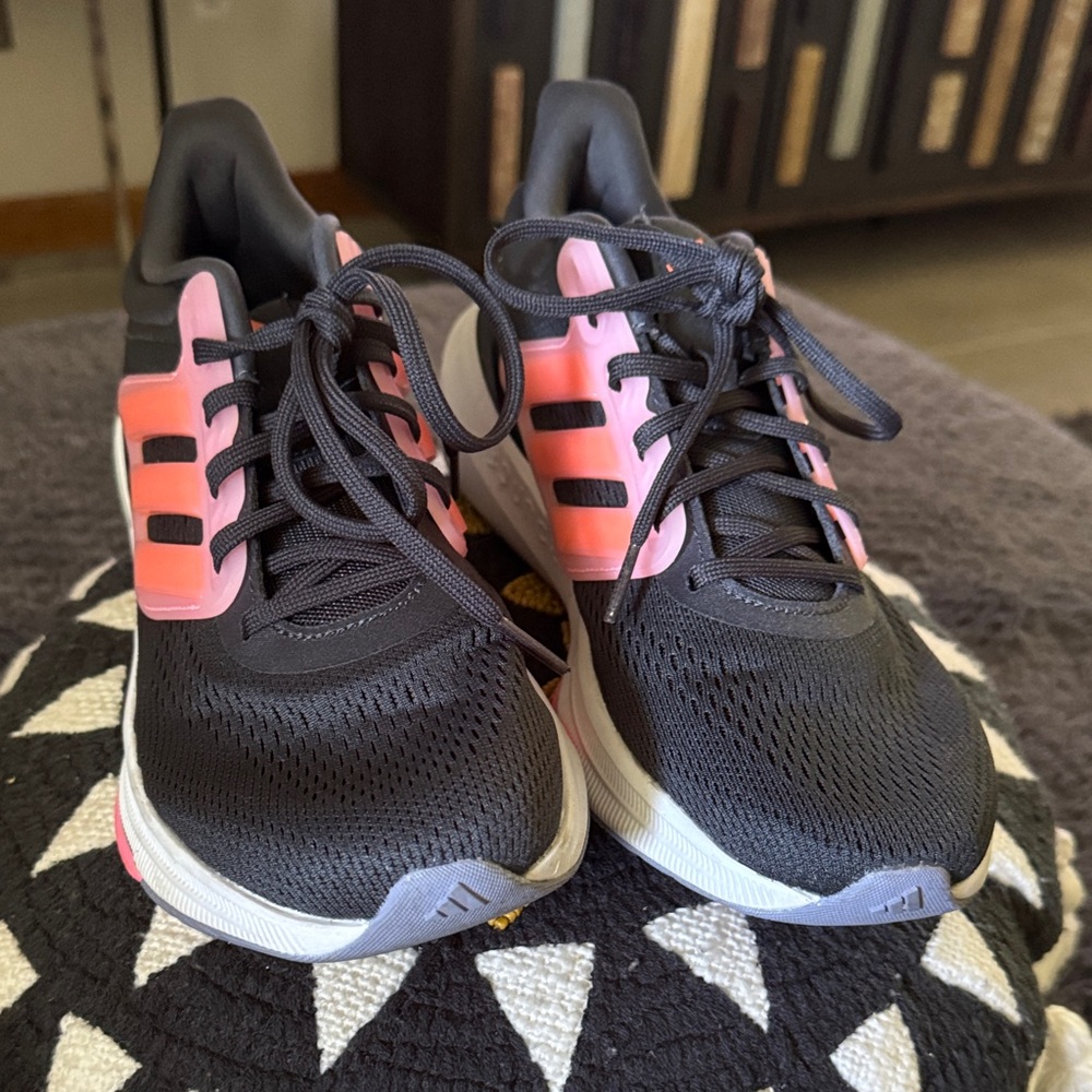 Adidas Black and Pink Sneakers with Sleek Design